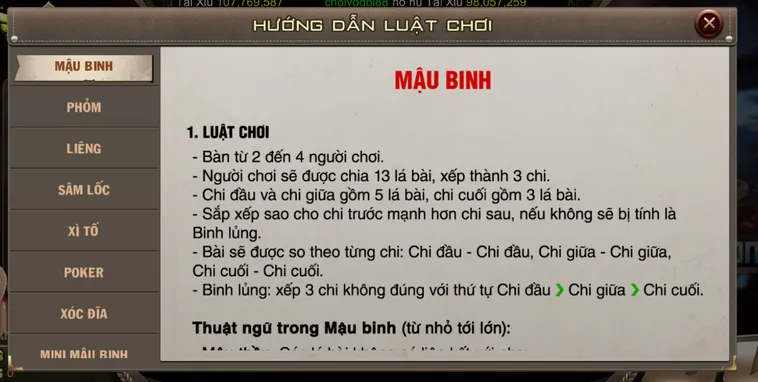 Khám Phá Sức Hấp Dẫn Đỉnh Cao Của Mậu Binh Tại BomWin Siêu Đẳng Cấp