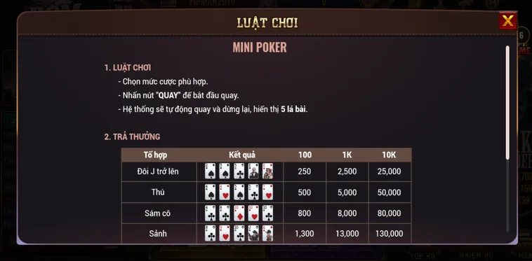 Bùng Nổ Cảm Xúc Cùng Slot Game Mini Poker Tại BomWin Với Giải Thưởng Tiền Tỷ