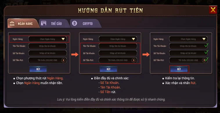 Rút Tiền Về Tài Khoản Ngân Hàng Từ BomWin Siêu Tốc Với Thủ Tục Đơn Giản Cho Mọi Game Thủ Chuyên Nghiệp