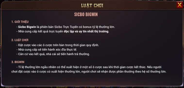 Thử Thách Vận May Cùng Sicbo BigWin Tại BomWin Đỉnh Cao Nhất Hiện Nay